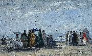 Eugene Boudin The Beach at Trouville painting